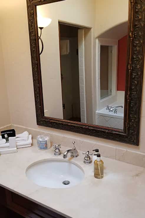 Bathroom vanity before remodel