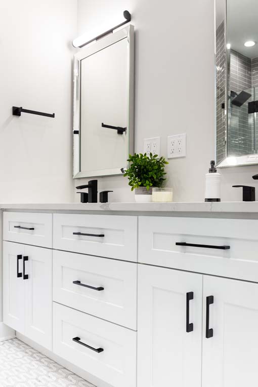 Modern white bathroom cabinets